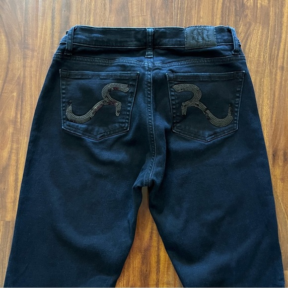 Rock & Republic Kasandra Black Embellished Bootcut Jeans size 10 M - Picture 10 of 14